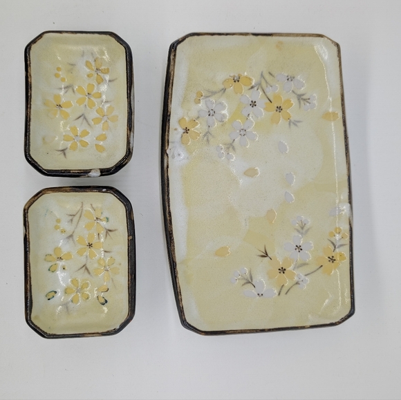 Vintage Small Sushi  And Wasabi Plate Ceramic Serving Tray Set - Picture 2 of 7